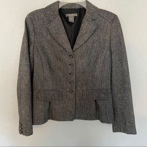 Ann Taylor Petite Gray Career Peplum Blazer Jacket